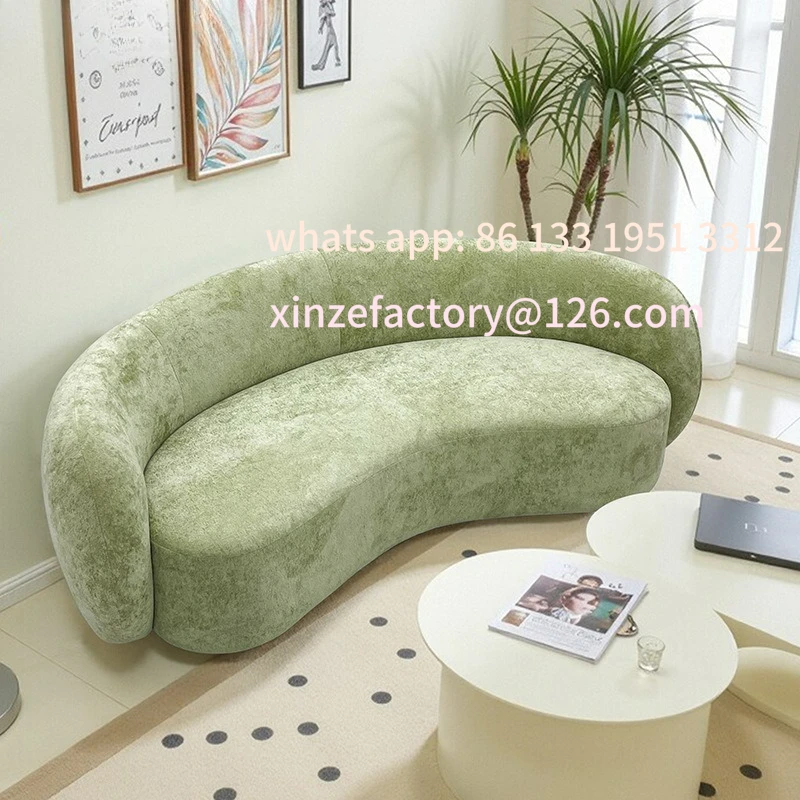 Customizable clothing store lounge area sofa reception curved sofa