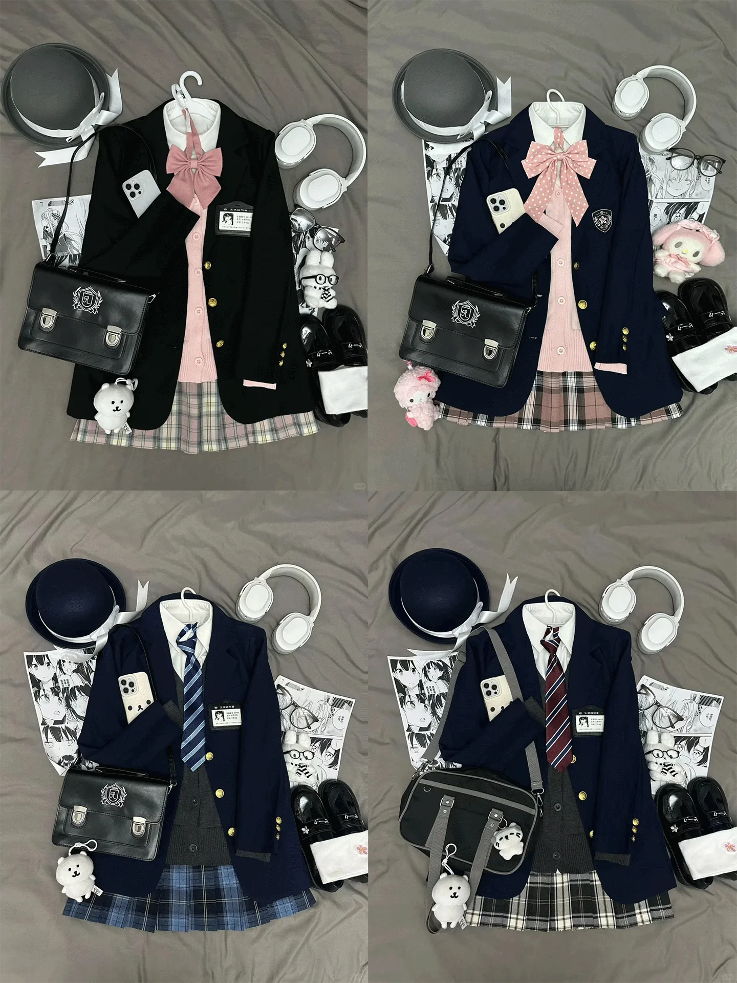 

Original Japanese Sle JK orm Suit Jaet Women's Autumn Winter Warm School orm Feel Layering Set Faionable Ensemble