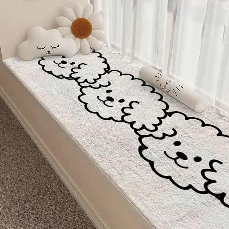 Japanese and Korean style bedroom bedside mats cute cartoon image living room rug children's room rectangular decorative carpet