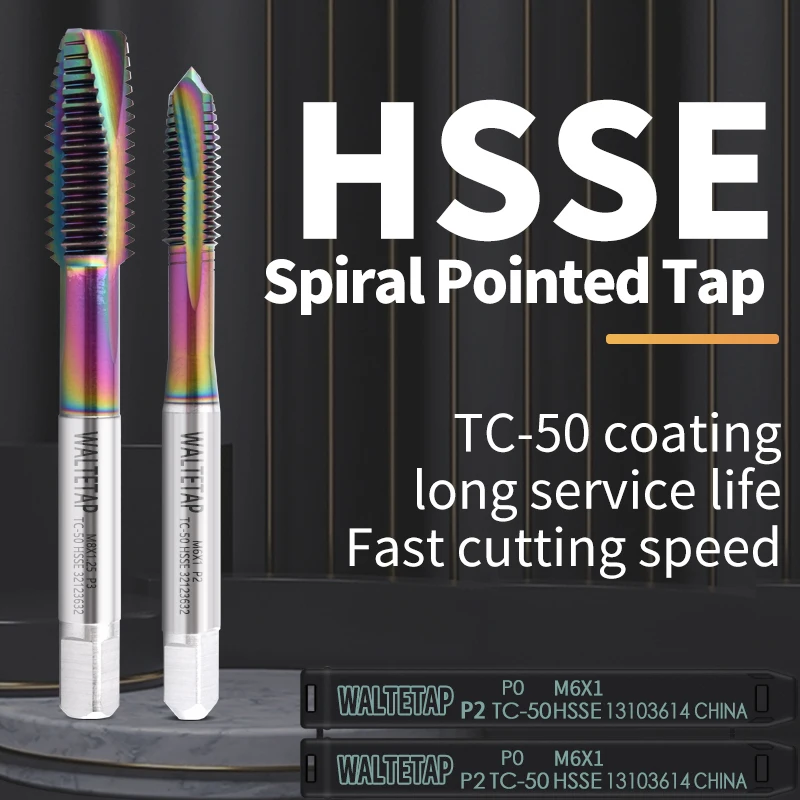 WALTETAP HSSE-M35 JIS Standard Spiral Pointed Tap M1 M1.2 M1.6 M1.4 M2 M3 M4 M5 M6 M8 M10 M12 - M24 Machine Screw Thread Taps