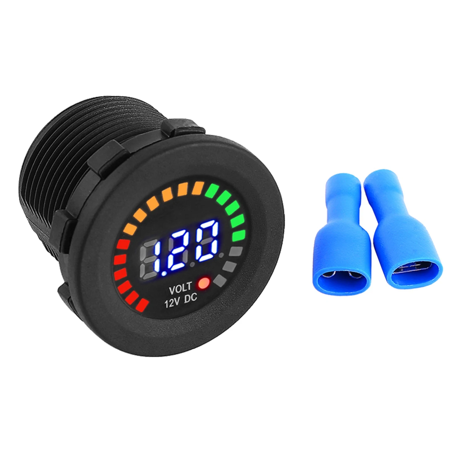 12 V Motorcycle LED Digital Display Voltmeter Waterproof Voltage Volt Meter Gauge Black New