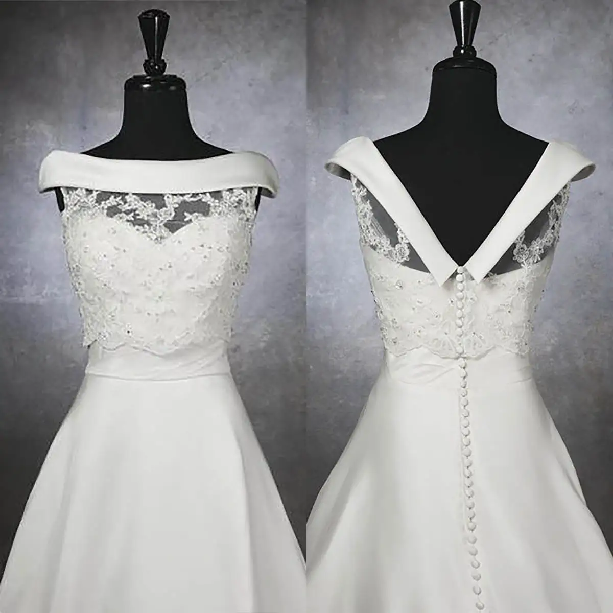 Giacca a portafoglio unica senza maniche Appliques Button giacche da sposa scollo a barca mantello da sposa con perline accessori da sposa su misura