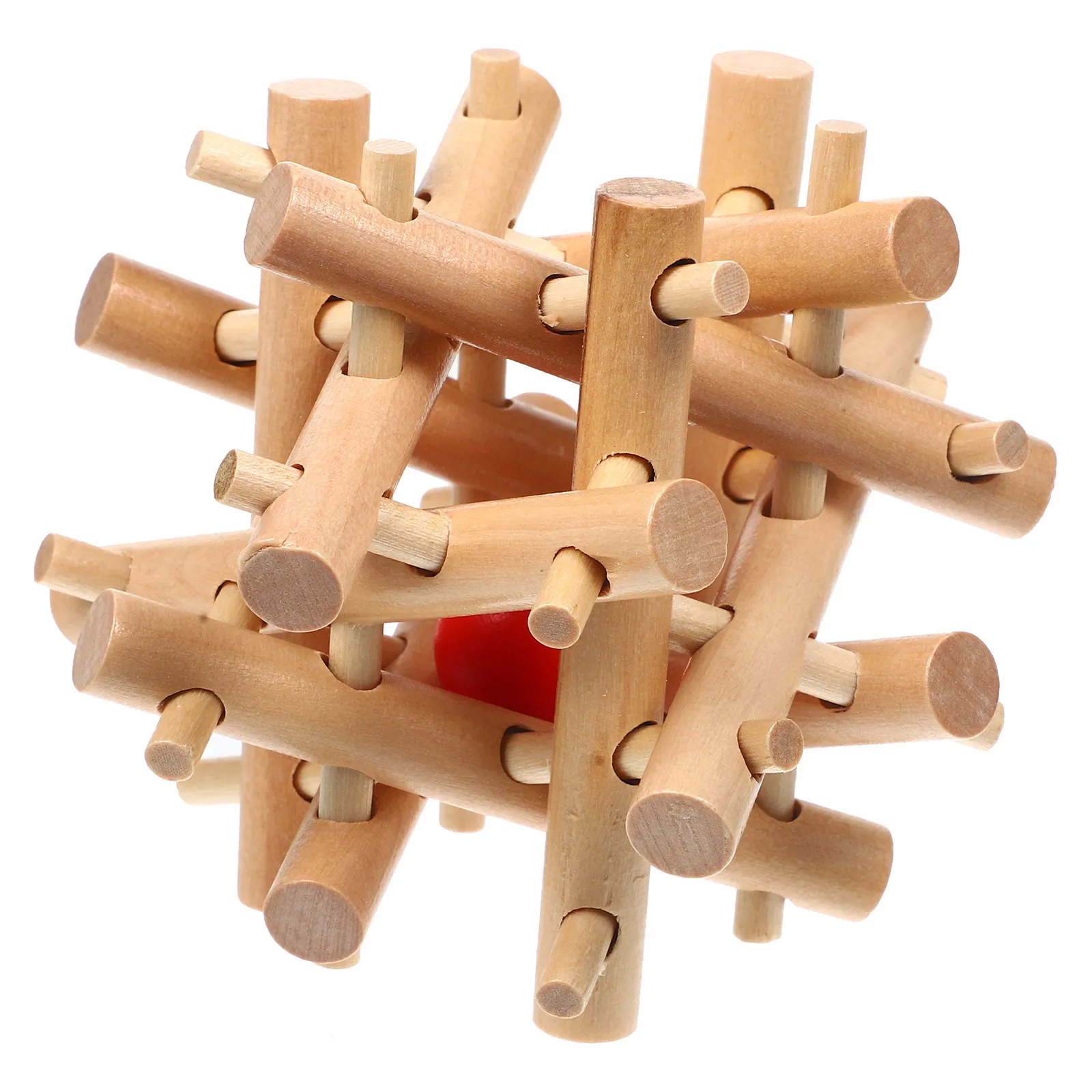 

Take The Ball in The Cage Wood Brain Puzzle Educational Game for Kids Adults Toddlers Wooden Locking Puzzle Developing Logic