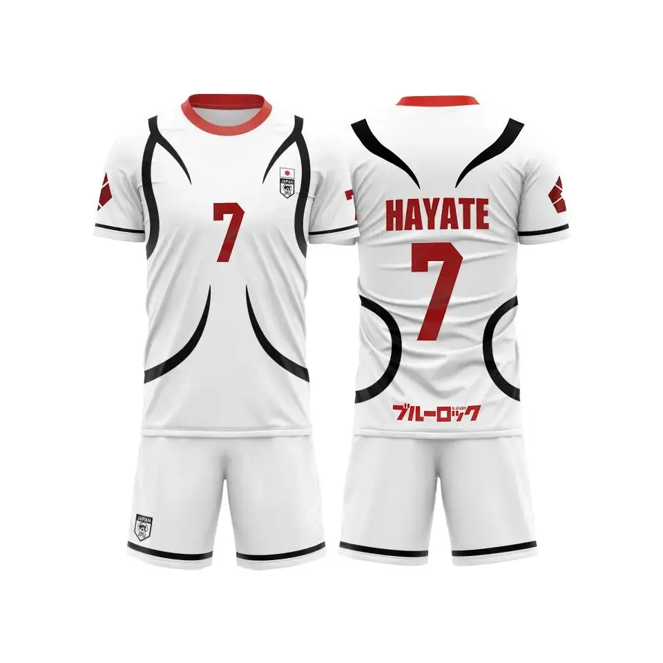 

Blue Lock Japan U20 White Cartoon Anime Cosplay Men's Sets Summer Children Short Sleeve Suit Fashion Women Sports Jersey Outfit