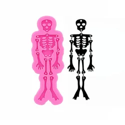 Halloween Skeleton Bones Man Jewelry Earrings Necklace Pendant Silicone Mould Polymer Clay Mould Skeleton Key Resin Silicone