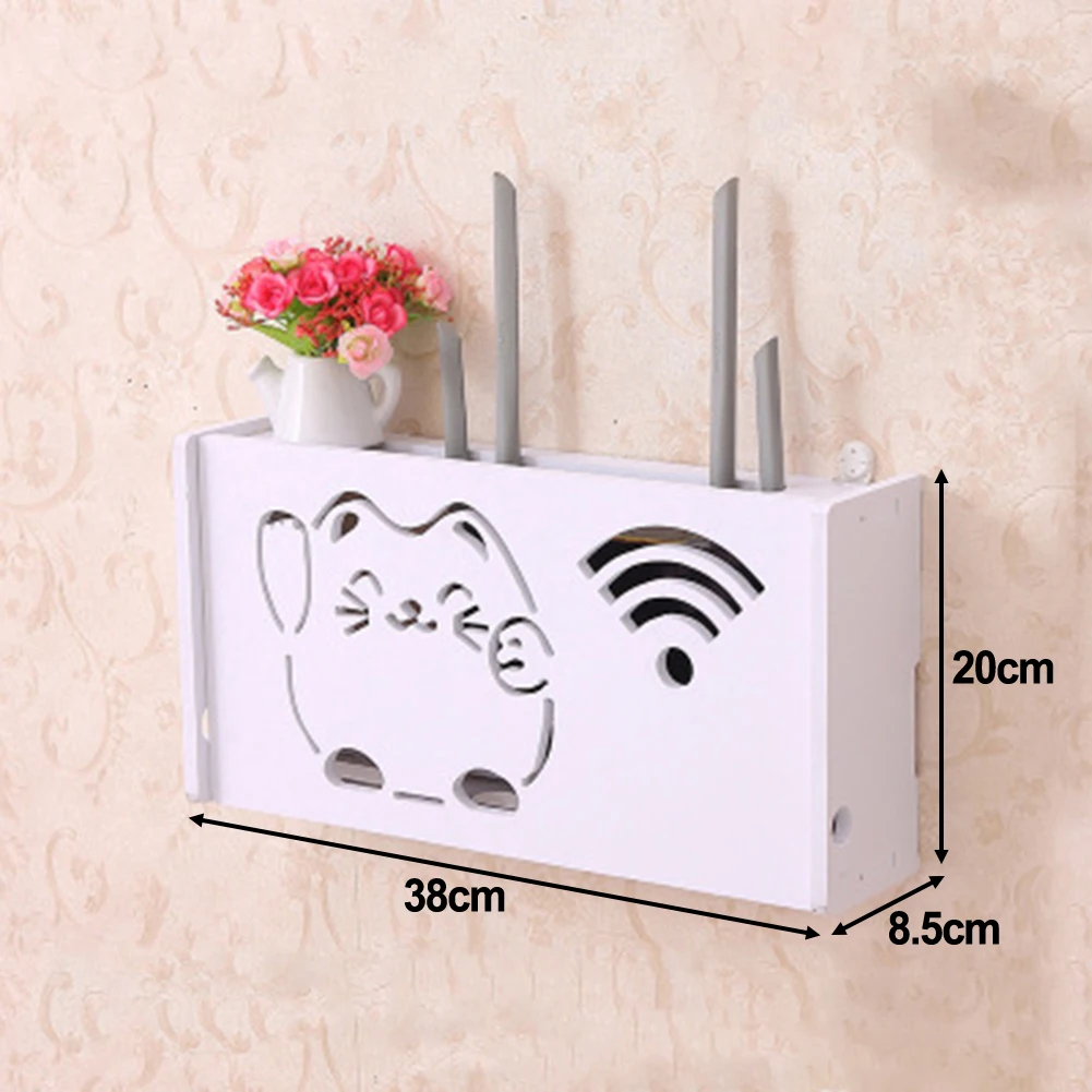 Shelf Storage Box Wall Wood 25*20*9.5cm Attachment Accessory Tool Gear Cable Hanging Organizer Holder No Drill