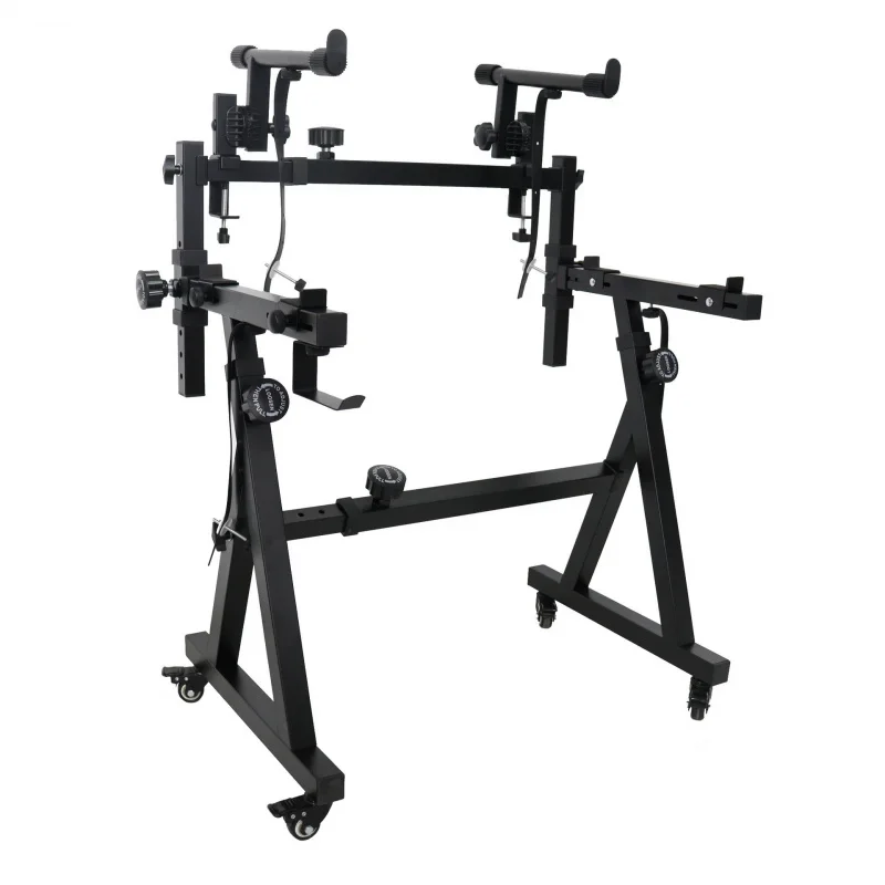 حامل لوحة مفاتيح محمول عالي التحمل على شكل حرف Z مع عجلات قابلة للتعديل لمفاتيح 54/61/88 #6