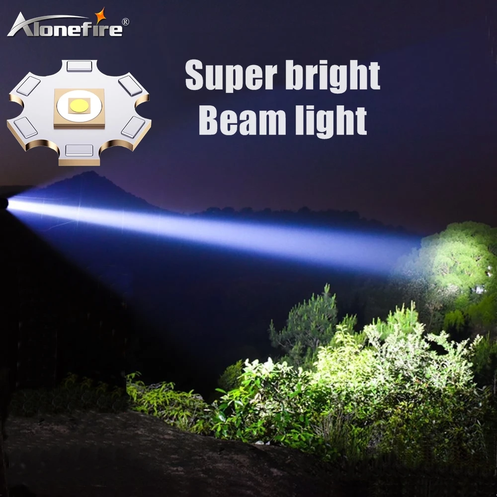50W LED High Power Flashlight Round Beam Light Powerful 6600mAh USB Rechargeable Outdoor Hunting Camping Hiking Fishing Torch