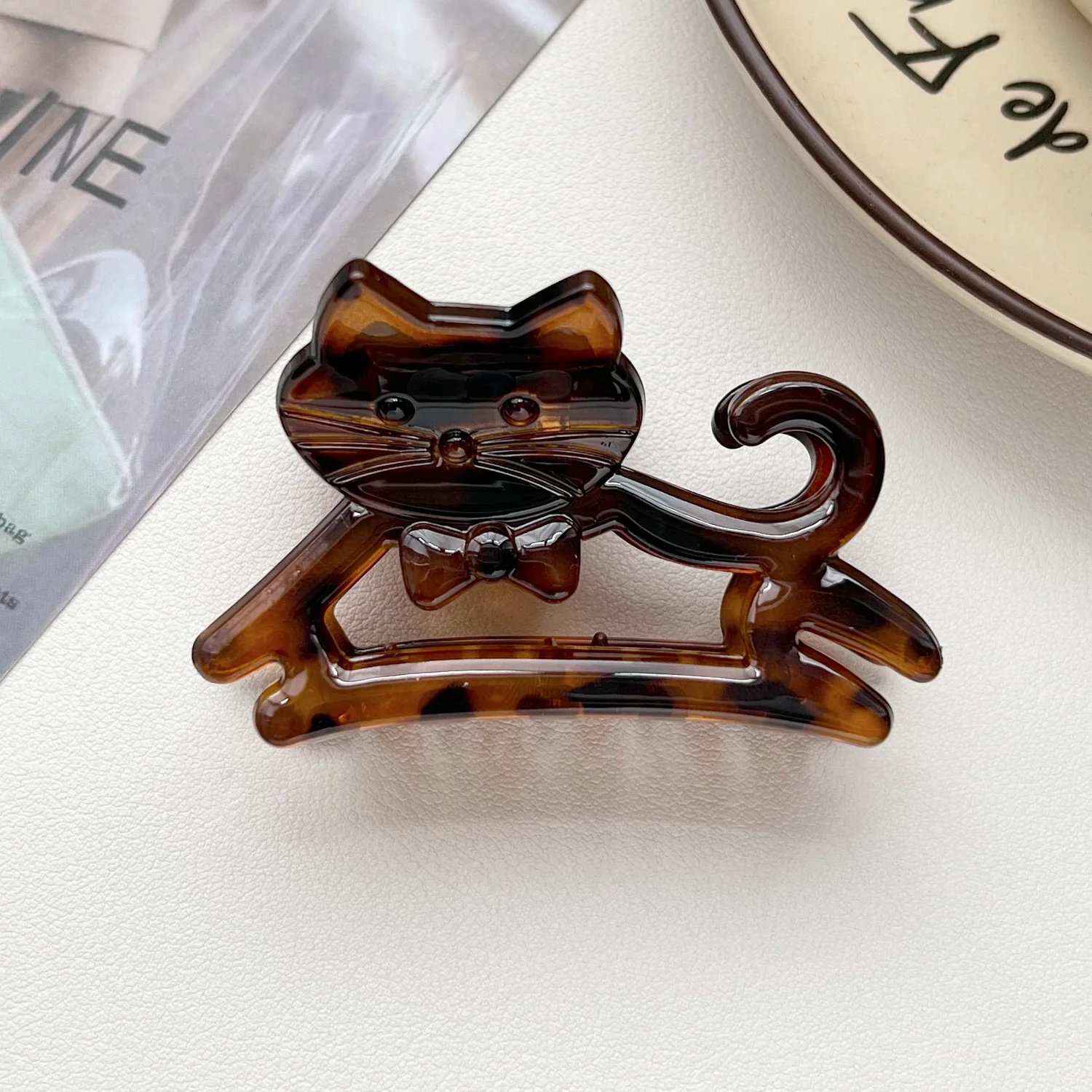 Koreanische Nette Cartoon Katze Acryl Haar Klaue Krabben Haar Clip Shark Katze Barrettes Haarnadel Kopfbedeckungen für Frauen Mädchen Haar Zubehör – Detail 8