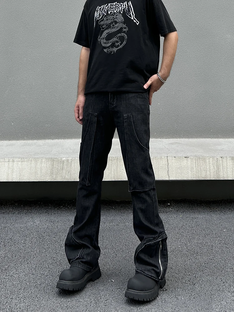 

Американские джинсы прямого кроя для мужчин и женщин, модные, облегающие, длинные брюки с карманами, молодежные, износостойкие.