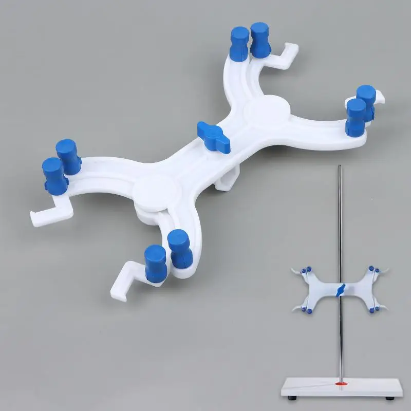 Double Burette Clamp Spring Loaded Plastic Buret Clip With Silicon Grips For Lab Titration Holder Burette Clamp