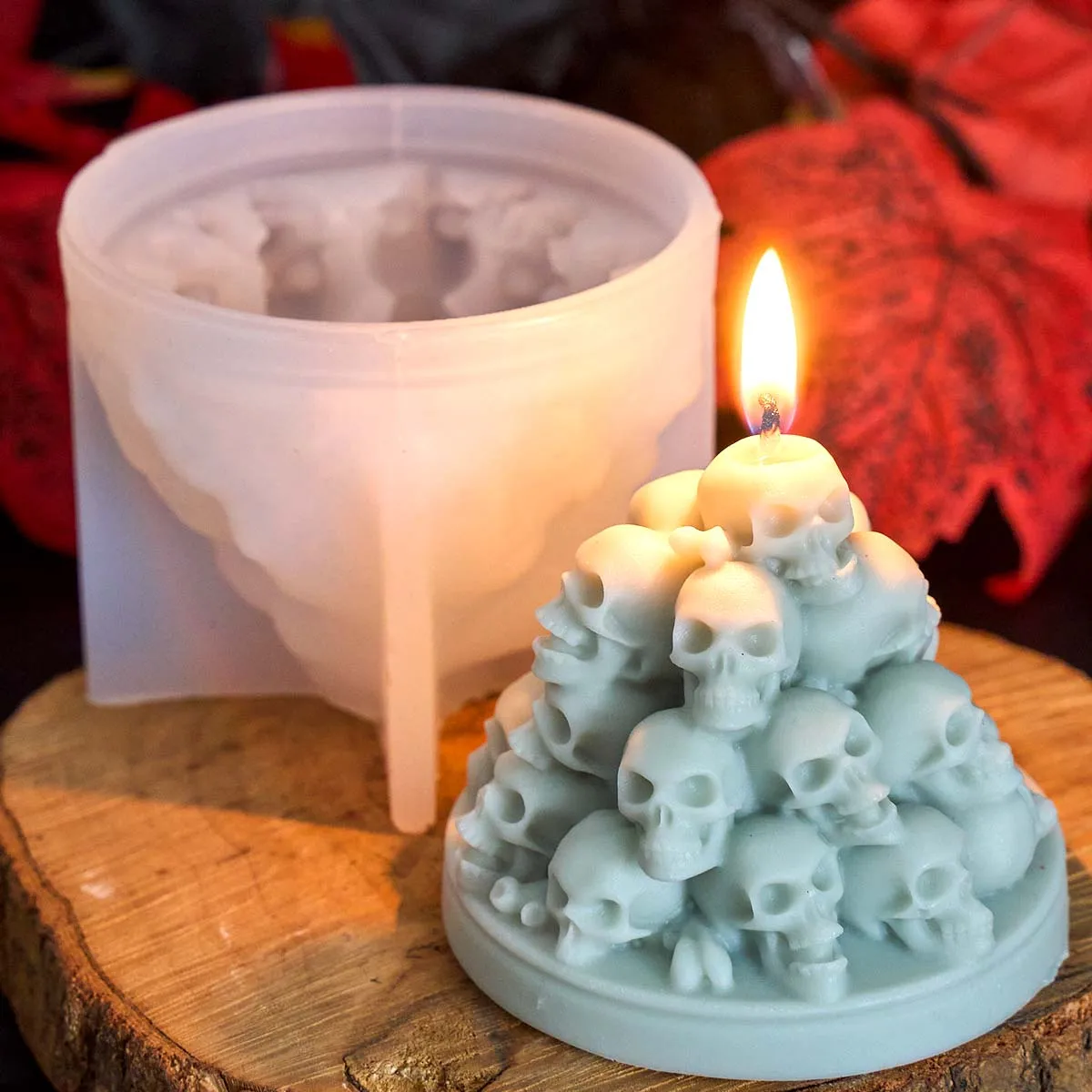 

Хэллоуин сложенный череп силиконовая форма для свечей DIY ручной работы аромалет мыло пластырь смола ремесло литейные формы товары для домашнего декора