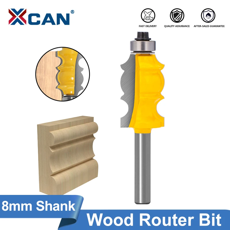 

XCAN Architectural Cemented Carbide Molding Router Bit 8mm Shank Trimming Wood Milling Cutter for Woodworking Tools