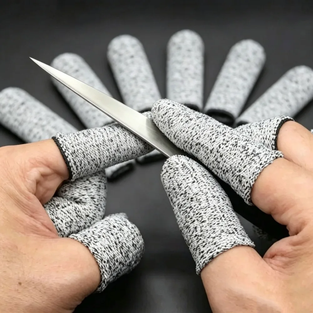 Level 5 Anti‑Cut Finger Covers, High‑Strength Flexible Safety Fingertip Gloves, Reusable Durable Protective Kitchen Work Tool