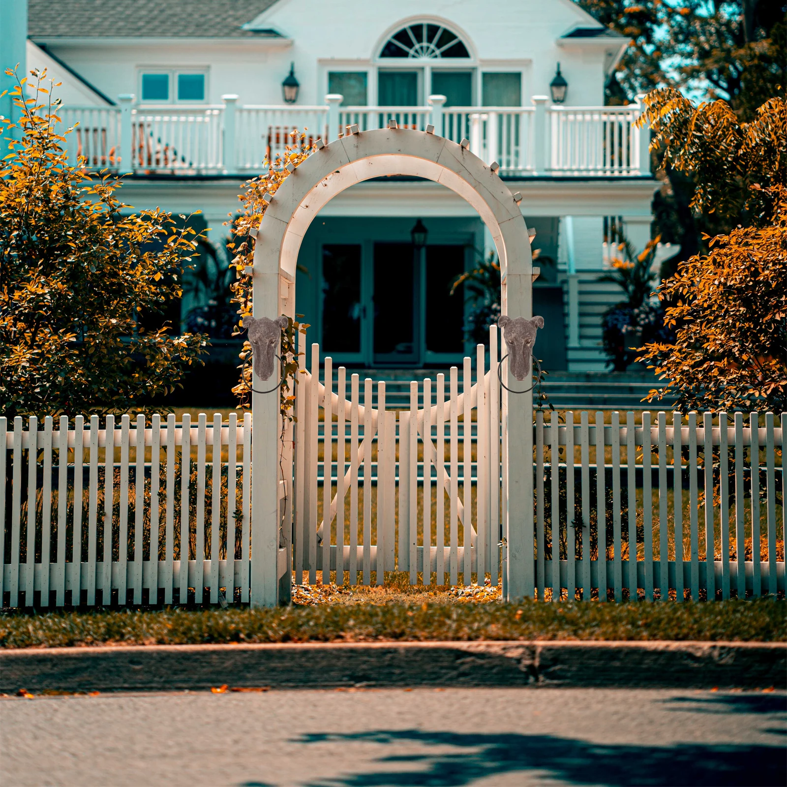 

Dog Head Door Knocker Resin Front Security Handle Accessory Hotel Home Exterior Door Hardware Classic Brass Style