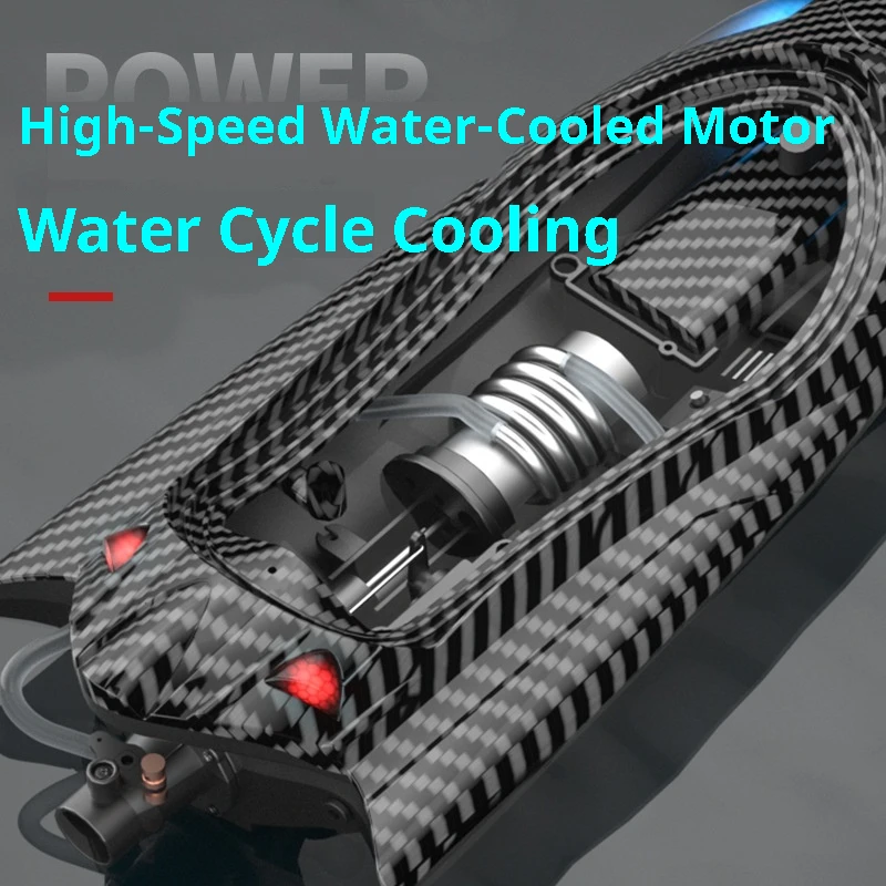 

Fy011 Rc Boat 2.4g Full Proportional Control Carbon Fiber Look Water Cooling Jet Boat Self-Righting High Speed Electric Model