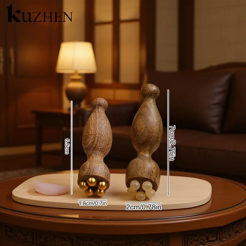 Herramientas de masaje Facial de sándalo verde Gua Sha, palitos de masaje para el cuidado de la piel, masajeador con forma de semilla de loto, herramienta de fisioterapia Facial