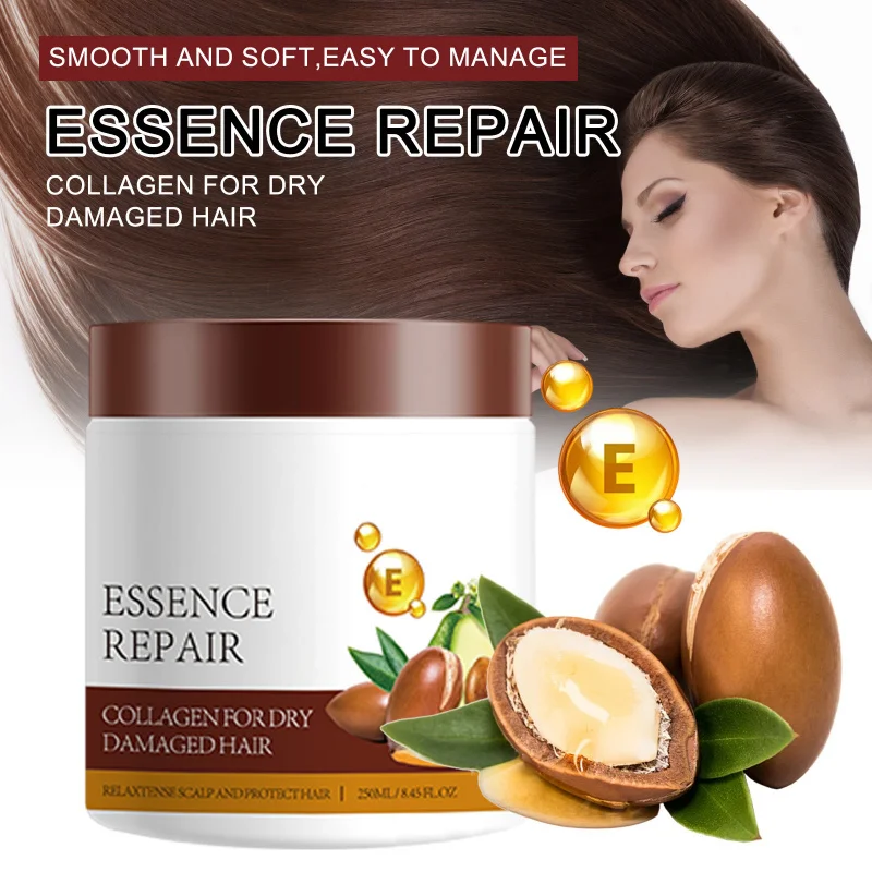 

Коллагеновый кондиционер для волос Увлажняющий Восстанавливающий Питательный Улучшает сухую вьющиеся волосы робить это гладким и блестящим