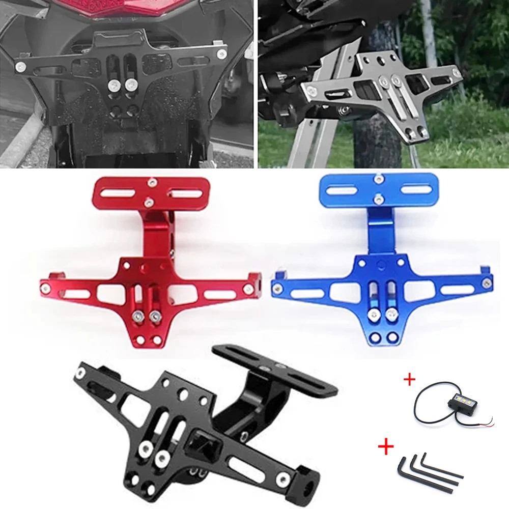 

Motorcycle CNC Aluminum Turn Signal Light Bracket Motorcycle Accessories with LED Light License Number Plate Holder Frame