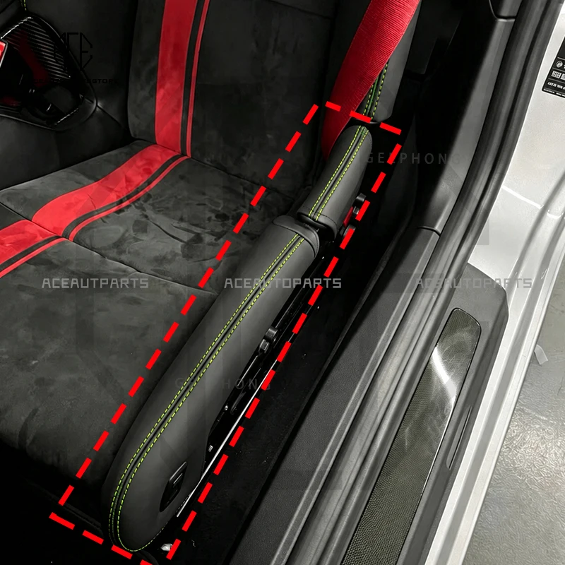 For Porsche Carbon Bucket Seat Side Waist Bolster Genuine Leather Protector Case For 718 GT4RS 911 GT2RS GT3 GT3RS 918