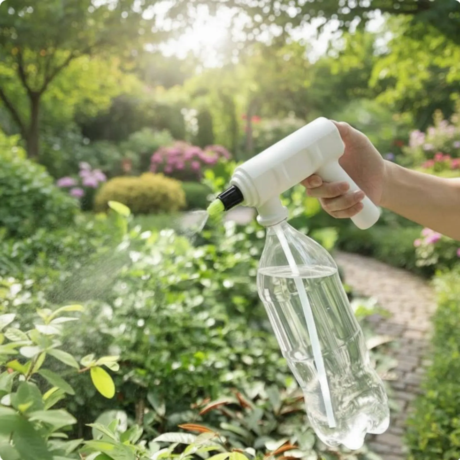 Automatic Plant Waterer Multi-Functional Electric Bottle Spray Head Cordless Battery-Powered Spray Head Single-Button Control