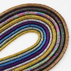 1 Strand Doğal Taş Altın Renk Gümüş Kaplama 4x1/6x1mm Hematit Dalga Şekilli Spacer dağınık boncuklar Takı Yapımı Için Bilezik DIY