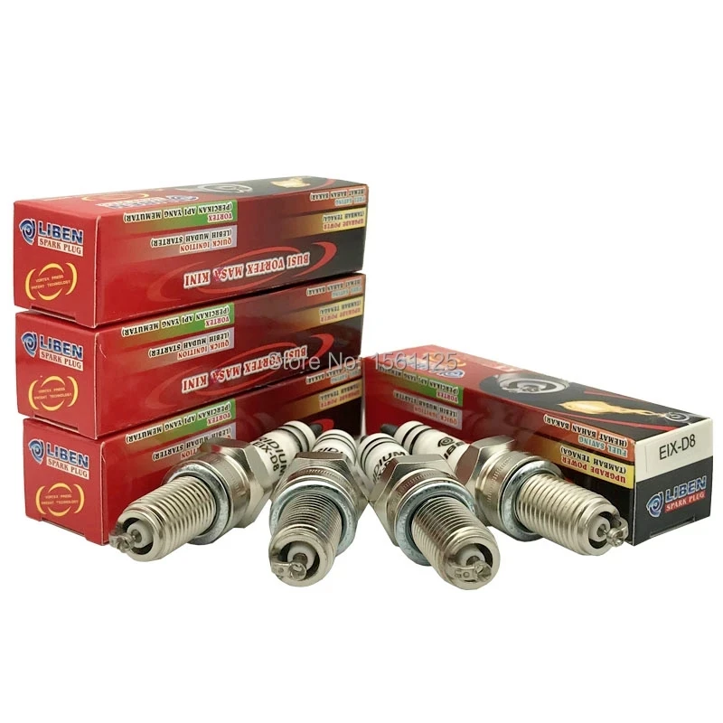 1 2 4PCS 100% VORTEX IRIDIUM Patent Motor Spark Plug EIX-D8 FOR D8EA DR8EIX DR8EGP DPR8EIX-9 IX24B X24ESU D8TC D8RIU HG2CU 125CC