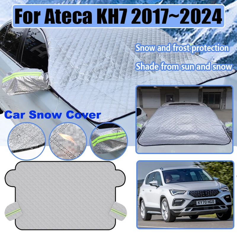 

Автомобильный снежный щиток для SEAT Ateca KH7 2017 2018 2019 ~ 2024, защита от мороза, передний солнцезащитный козырек на лобовое стекло, утолщенное пальто, автомобильные аксессуары