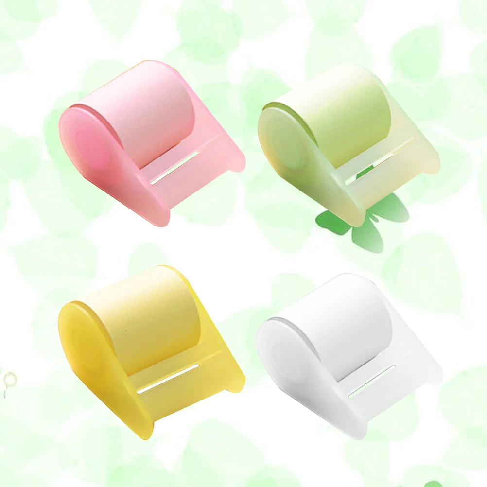 4 Pcs Sticky Notepads Self Stick Notes Memo Pad Tape Dispenser Adjustable Size Super Sticky Office School Home Use