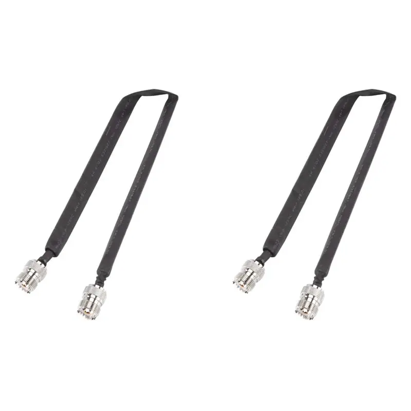 VEHO-2X Door/Window Pass Through Flat RF Coaxial Cable SO239 UHF Female To UHF Female 50 Ohm RF Coax Pigtail Extension Cord