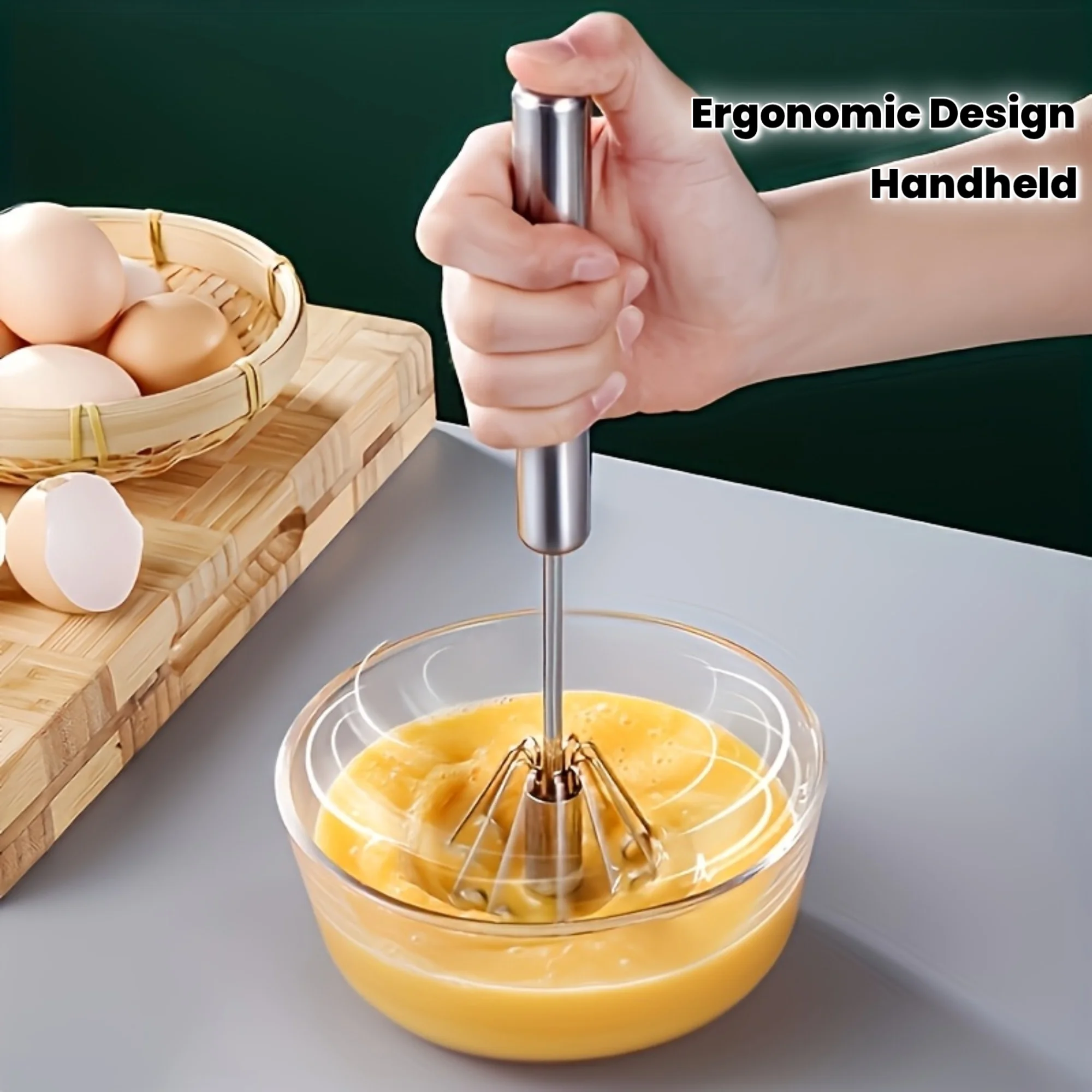 Wireless Handheld Mixer, 4-Speed Metal Egg Beater, Portable Kitchen Tool for Baking Cooking Cream Pastry