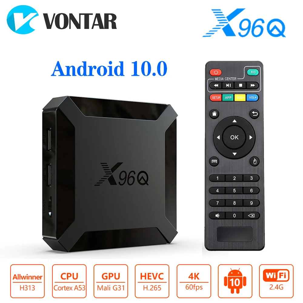 VONTAR X96Q Smart TV Box Android 10 4K Allwinner H313 Quad Core 2GB 16GB Support Wifi Set Top Box TVBOX  Media Player 1GB 8GB