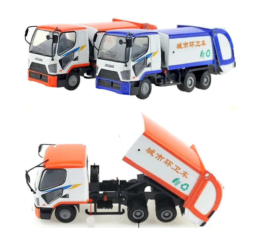 1:60 Scale Alloy Cleaning Car Models,High Simulation Garbage Truck Model,Metal Diecasts Engineering Vehicle B249