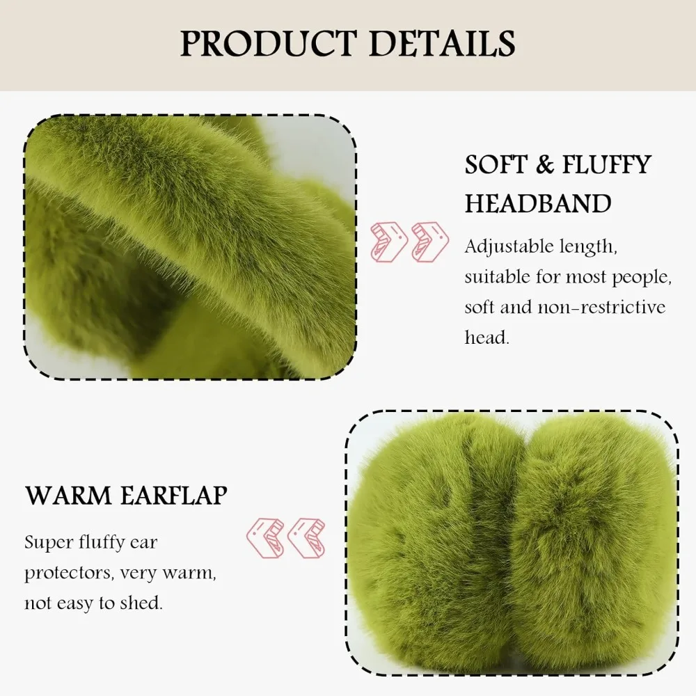 Ciepłe nauszniki damskie zimowe unisex puszyste regulowane ocieplacze na uszy damskie sztuczne futro nauszniki