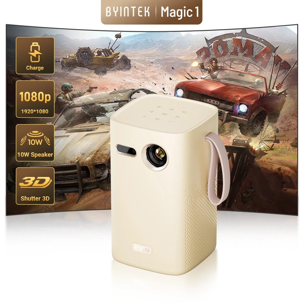 Byintek Magic 1 - Projetor Portátil 1080P com Bateria
