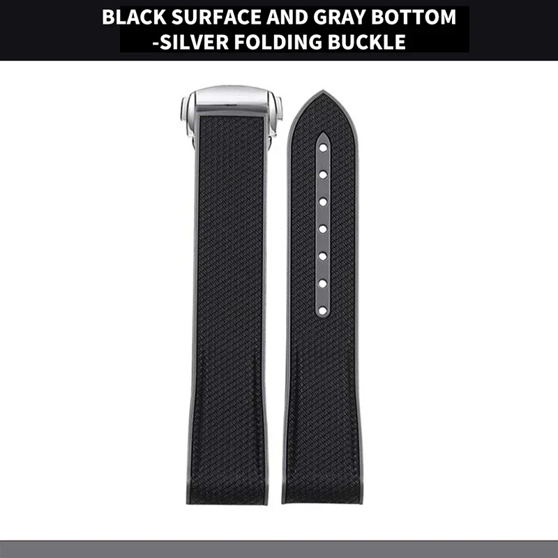 20mm Curved End Design Silicone Strap For Omega X Swatch Joint MoonSwatch Sport Rubber Folding Buckle Watch Band Seamaster 300