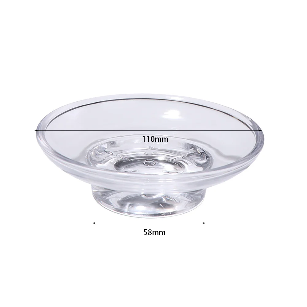 Clear Matte Glass Soap Dish Round Glass Extend Soap Life Transparent Glass Soap Box Creative Keep Soap Bars Dry Soap Holder Bar