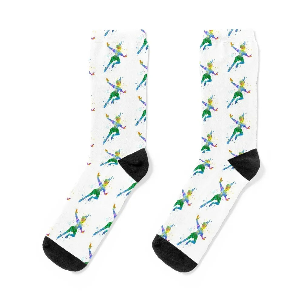 Watercolor Peter Pan Socks sports and leisure bright garter Man Socks Women's