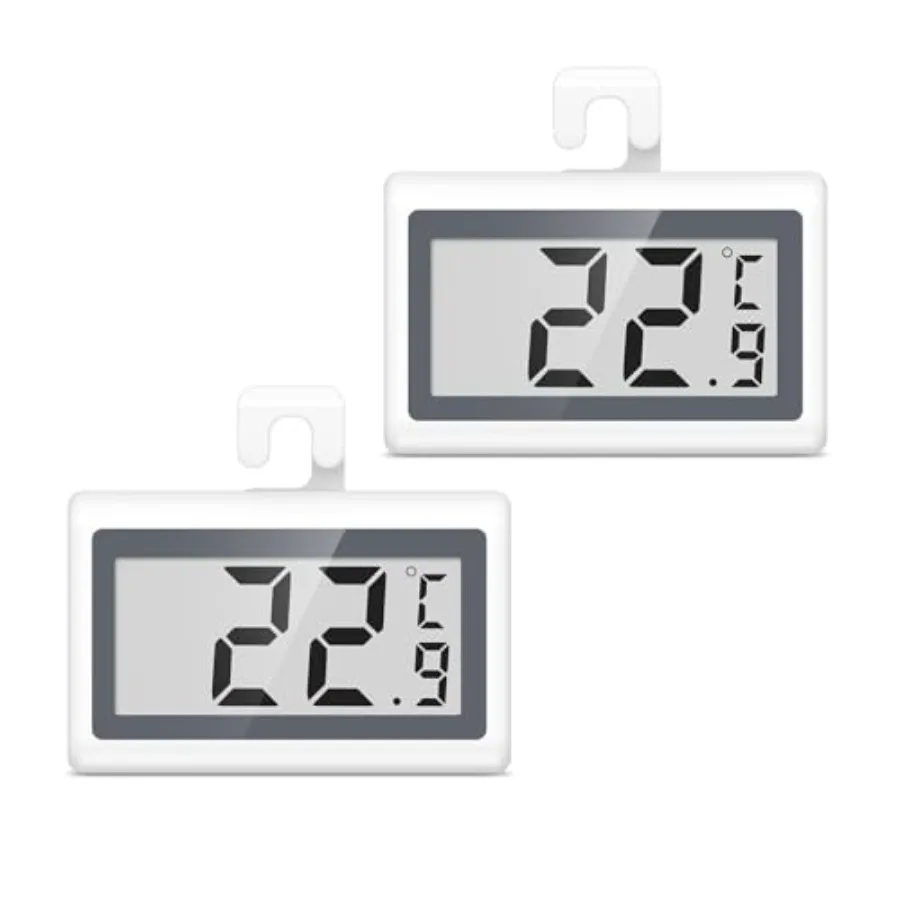 

Digital Refrigerator Thermometer, Upgraded Freezer Thermometer, LCD Display and Magnetic Back for Refrigerator, 2 Pack Fridge T