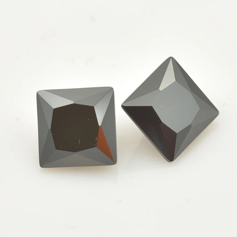 Magnificent Square Princess Cut  Size 1.5x1.5~12x12mm High Quality Black Loose Cubic Zirconia Synthetic Stone