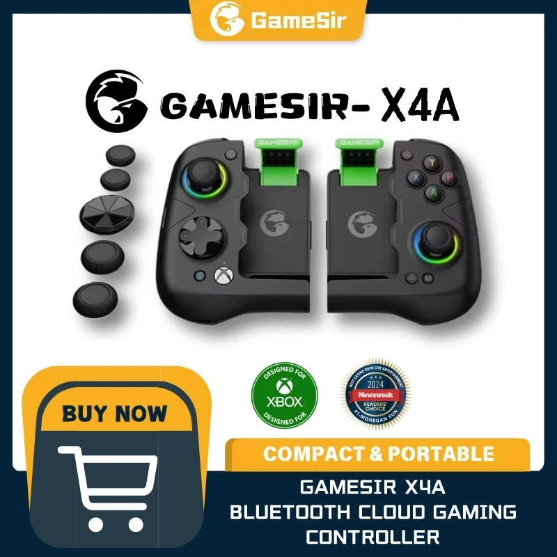 Original GameSir X4 Aileron Bluetooth Mobile Phone Gamepad Xbox Authorization Gaming Controller with Hall Effect, Portablejoycon