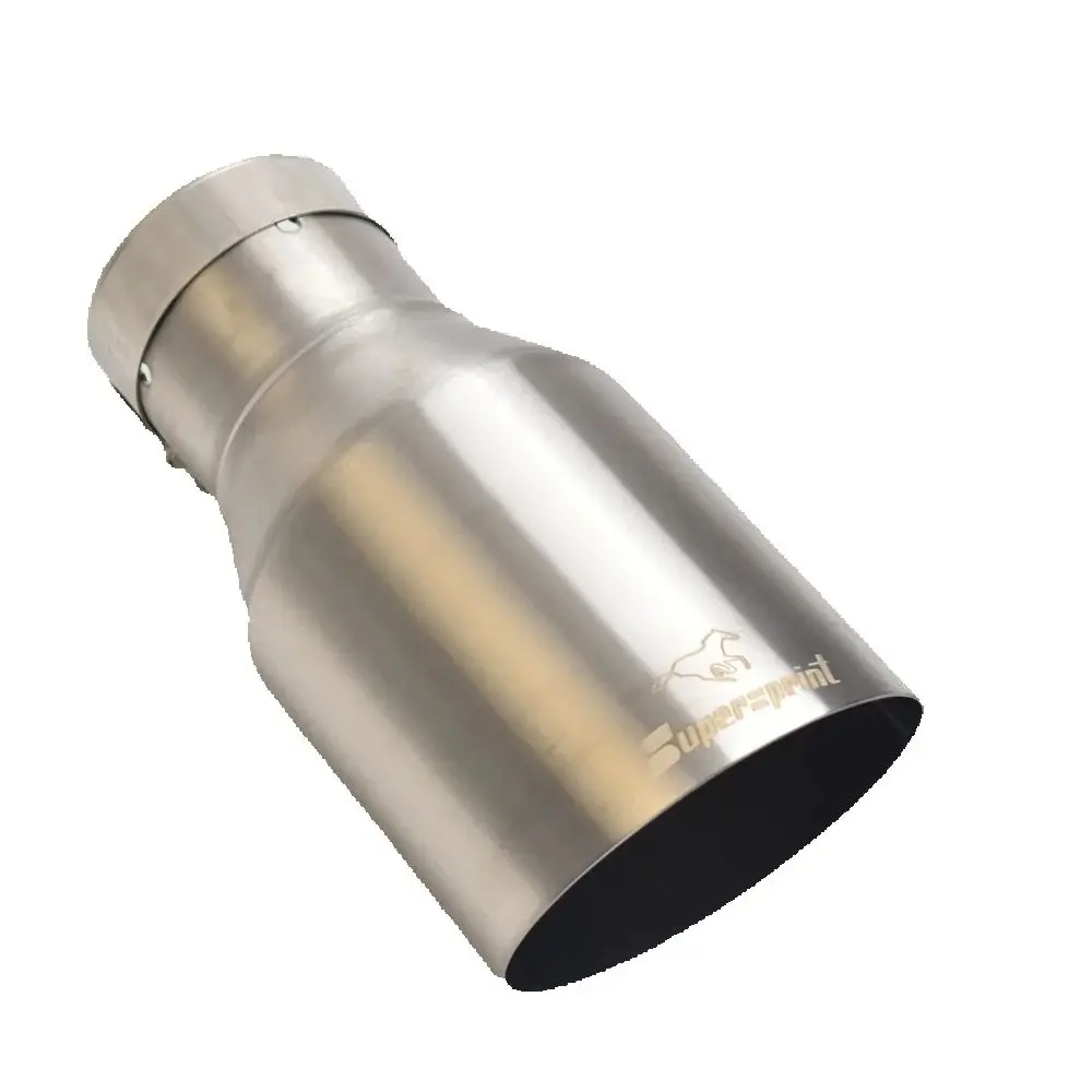 Supersprint 1PCS 304 Stainless Steel Angle Cut Silvery brushed single tube On Tailpipe Car Exhaust nozzle 2.5 inches 4.5 inches