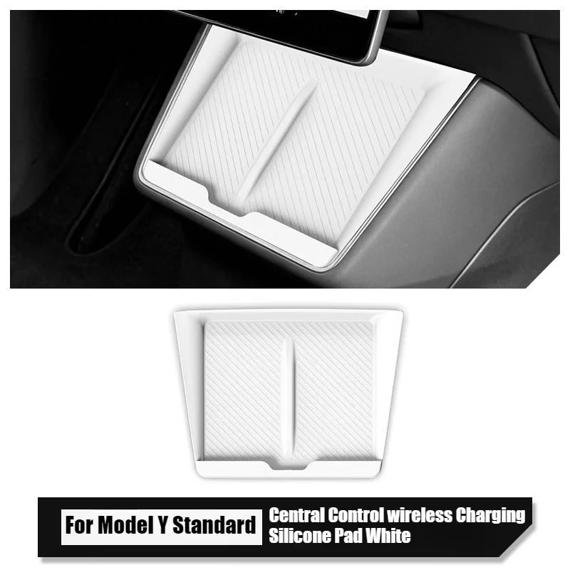 Für Tesla Model Y 2025 2026 Standard Center Kabelloses Ladepad Rutschfeste Telefonladematte Schützende Auto-Innenausstattung – Detail 7