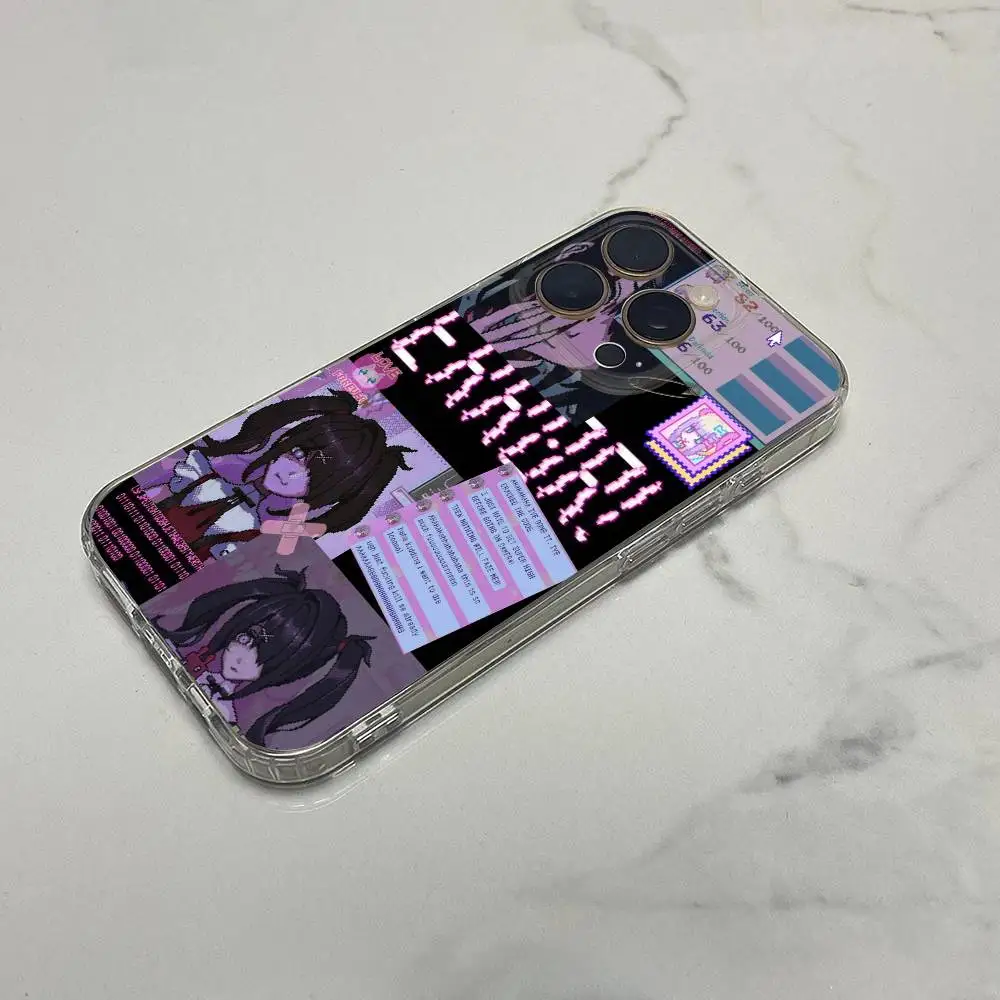 حافظة هاتف Needy Streamer O-Overload Ame chan لهاتف iPhone 17,16,15,14,13,12,11 Plus,Pro,Max,Plus,E,SE4,Mini Transparent Box
