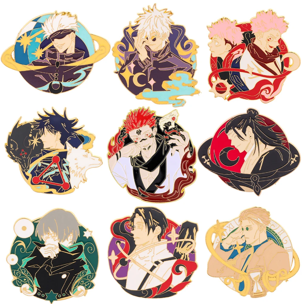 PF742 Collections Japanese Anime Icons Jujutsu Kaisen Enamel Pin Brooches clothes Backpack Collar Badge Lapel Pin Jewelry Gifts