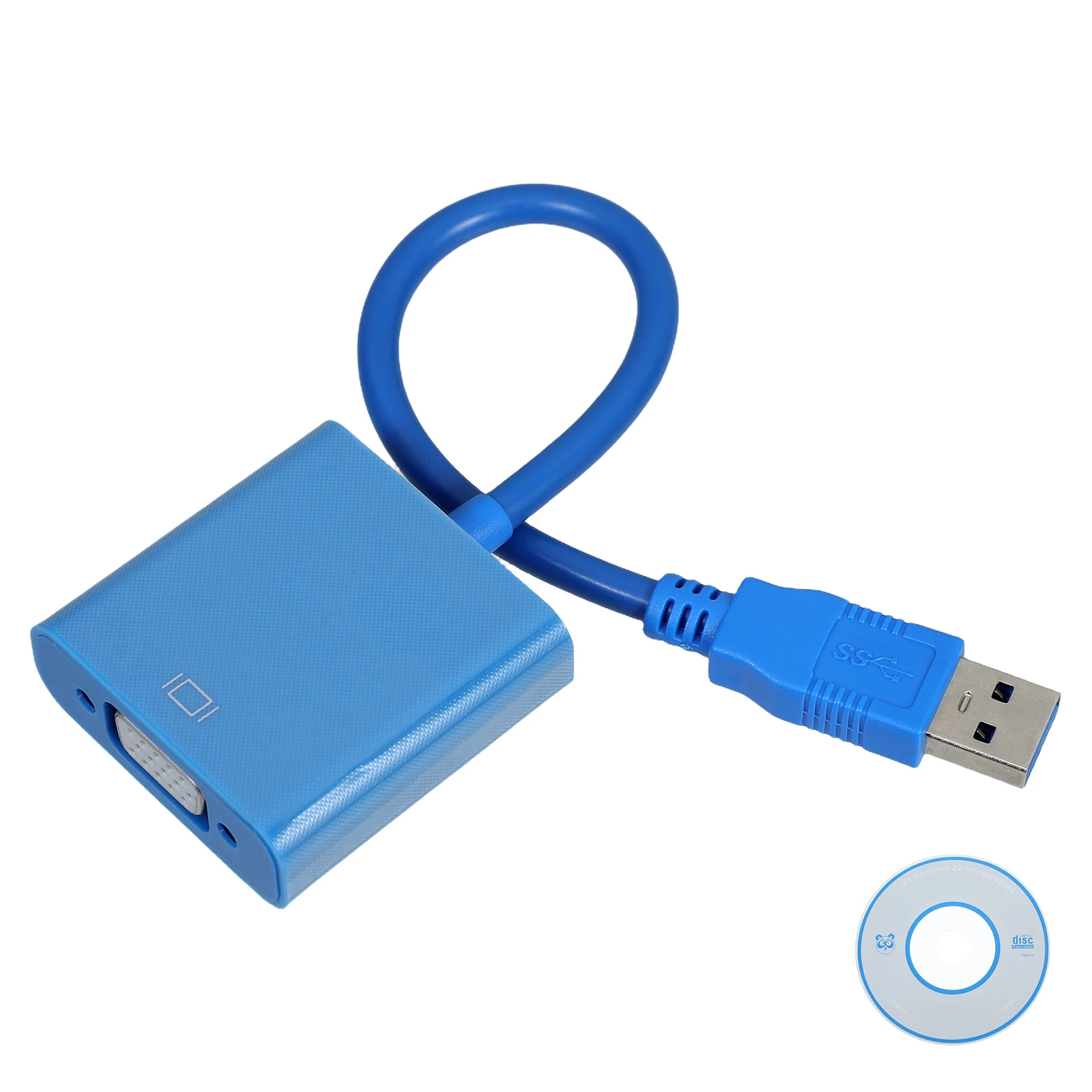 

USB 3.0 to Vga Adapter Cable Converter Blue External Video Display USB to Vga Adapter for Monitor Support