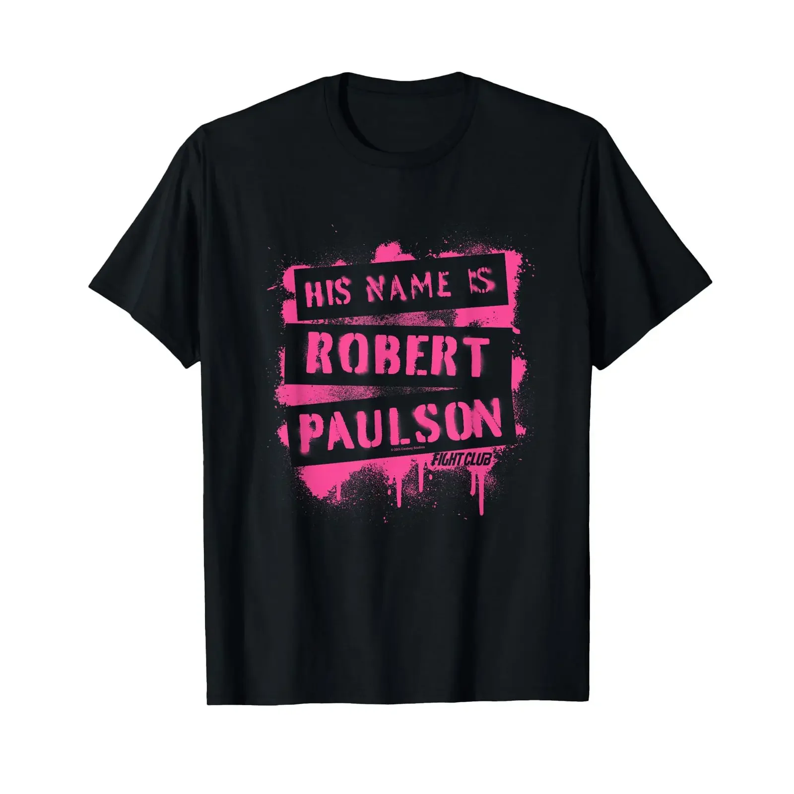 Fight Club His Name is Robert Paulson Iconic Quote Big Logo T Shirt vintage Washed Breathable Top For Everyday Wear Slightly