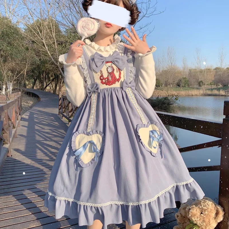 Vestido de fiesta de estilo Lolita para mujer, sin mangas, con volantes rojos, lazo, Vintage, Kawaii, Y2k, otoño