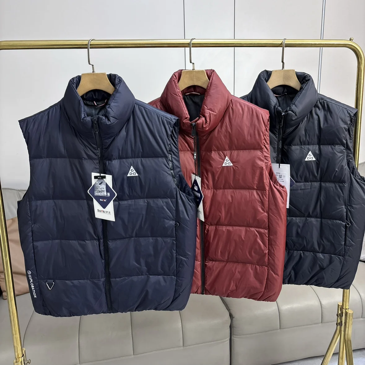 

Мужской модный городской пуховый жилет с 90% пуха, воротником-стойкой, повседневный, теплый, осенне-зимняя верхняя одежда, на одной молнии
