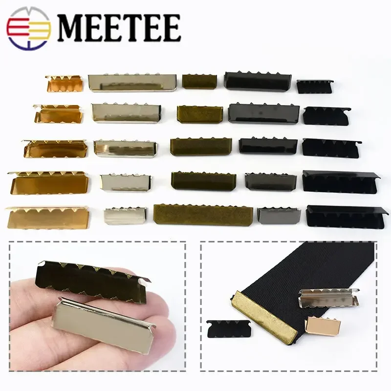 10/30/50Pcs Metal Strap Buckle Sewing Pants Belt Zipper Tail Clasp Wallet Leather End Stopper Hooks DIY Sewing Accessories